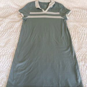 Green Polo Dress with White Stripes